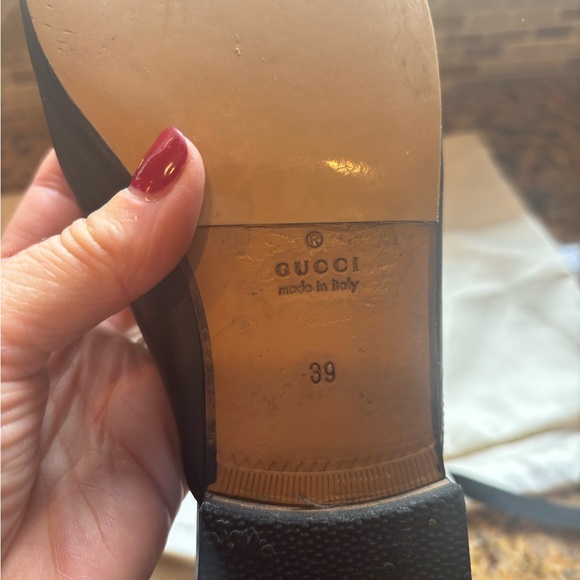 GUCCI loafers PRINCETOWN LEATHER backless in blk w/ gold horse bit sz 9 - Picture 11 of 15